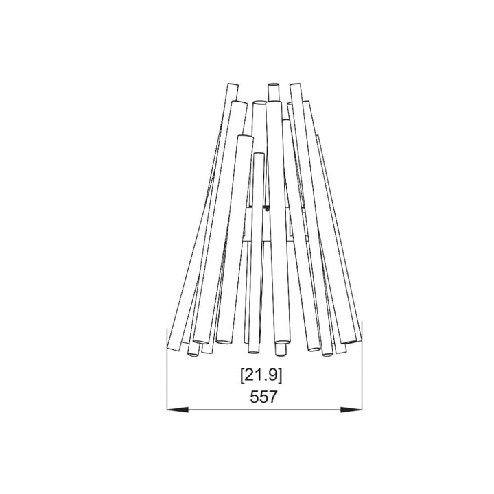 Stix Ethanol Fire Pit Technical Drawing Front View