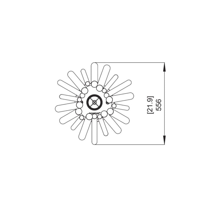 Stix Ethanol Fire Pit Technical Drawing Plan View