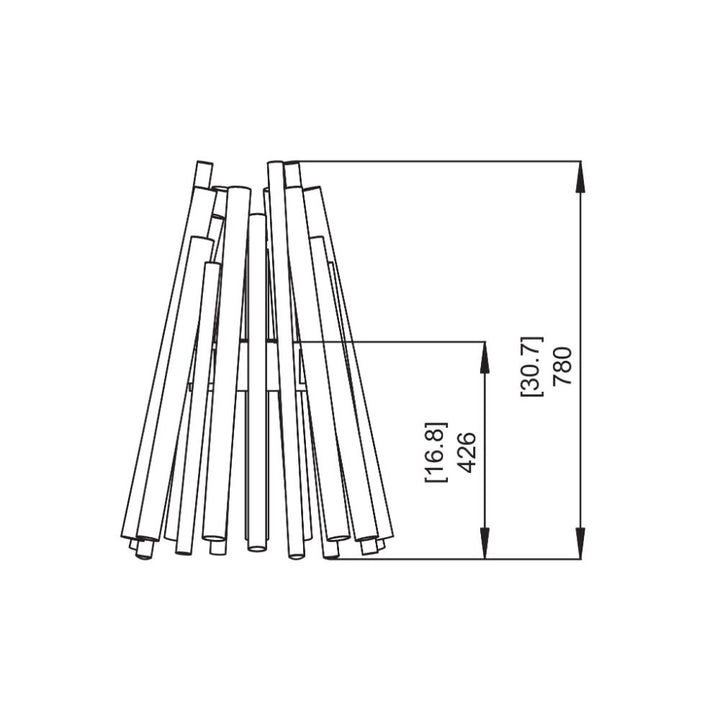 Stix Ethanol Fire Pit Technical Drawing Side View