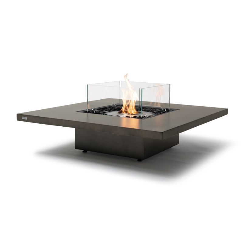 Vertigo 40 Ethanol Fire Pit Table Natural Stainless Steel Burner