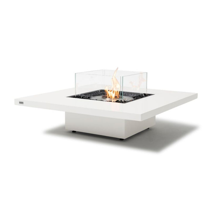 Vertigo 40 Ethanol Fire Pit Table Bone Stainless Steel Burner