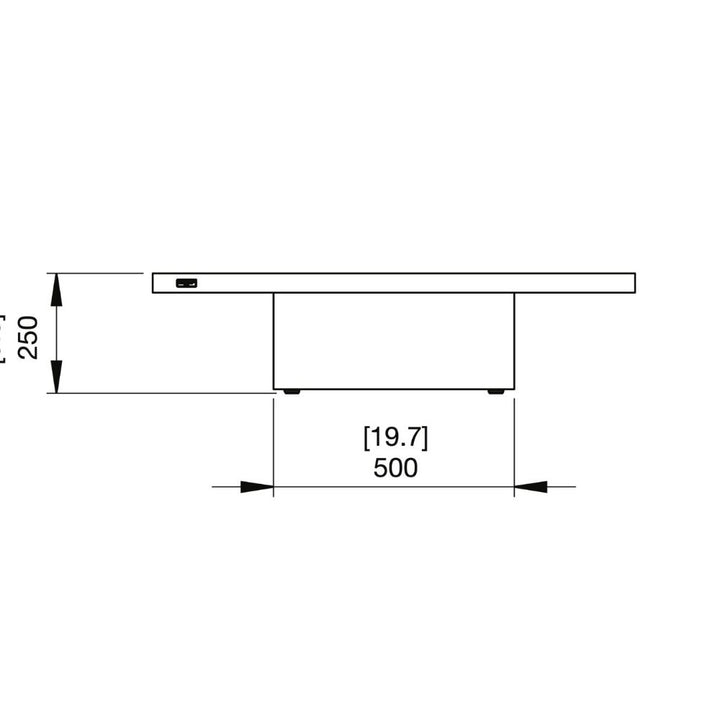 Vertigo 40 Ethanol Fire Pit Table Technical Drawing Front View