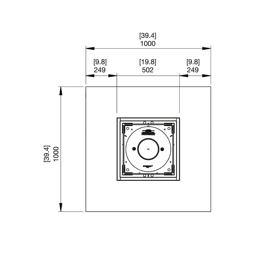 Vertigo 40 Ethanol Fire Pit Table Technical Drawing Plan View