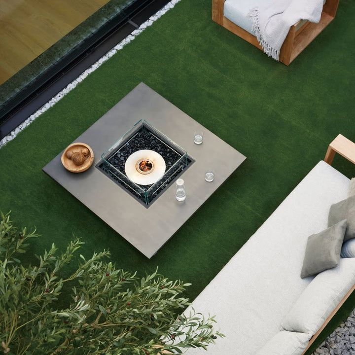 Vertigo 50 Ethanol Fire Pit Table Grass Lounges