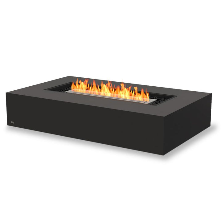 Wharf 65 Ethanol Fire Pit Table Graphite Stainless Steel Burner