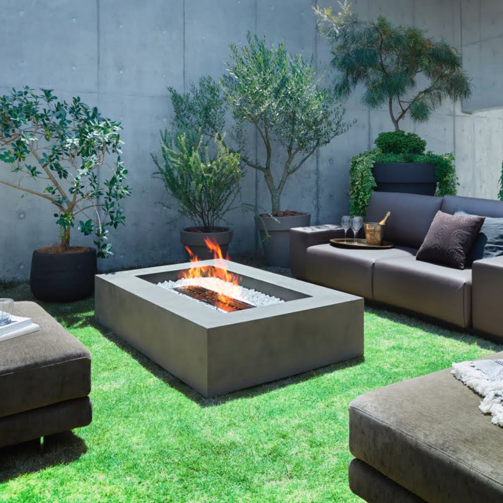 Wharf 65 Ethanol Fire Pit Table Grass Lounge