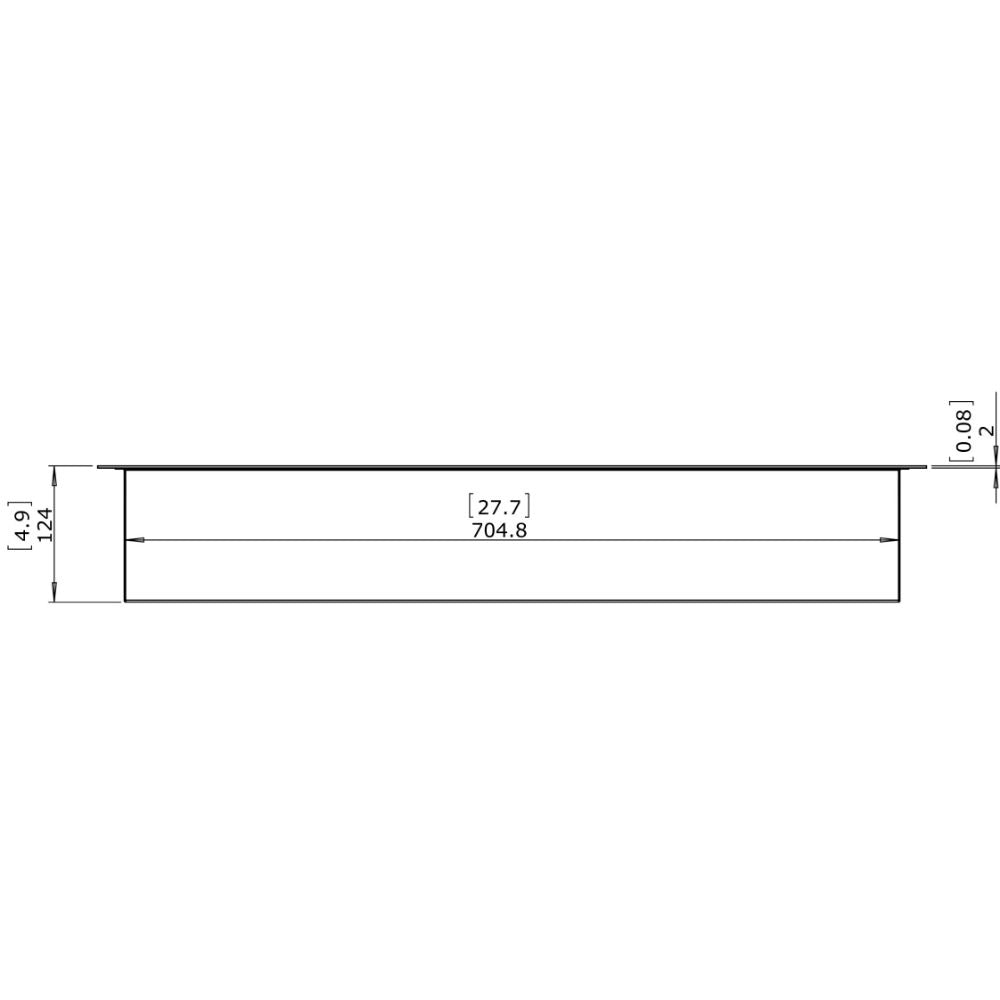 XL700 Ethanol Burner Insert Technical Drawing Front View