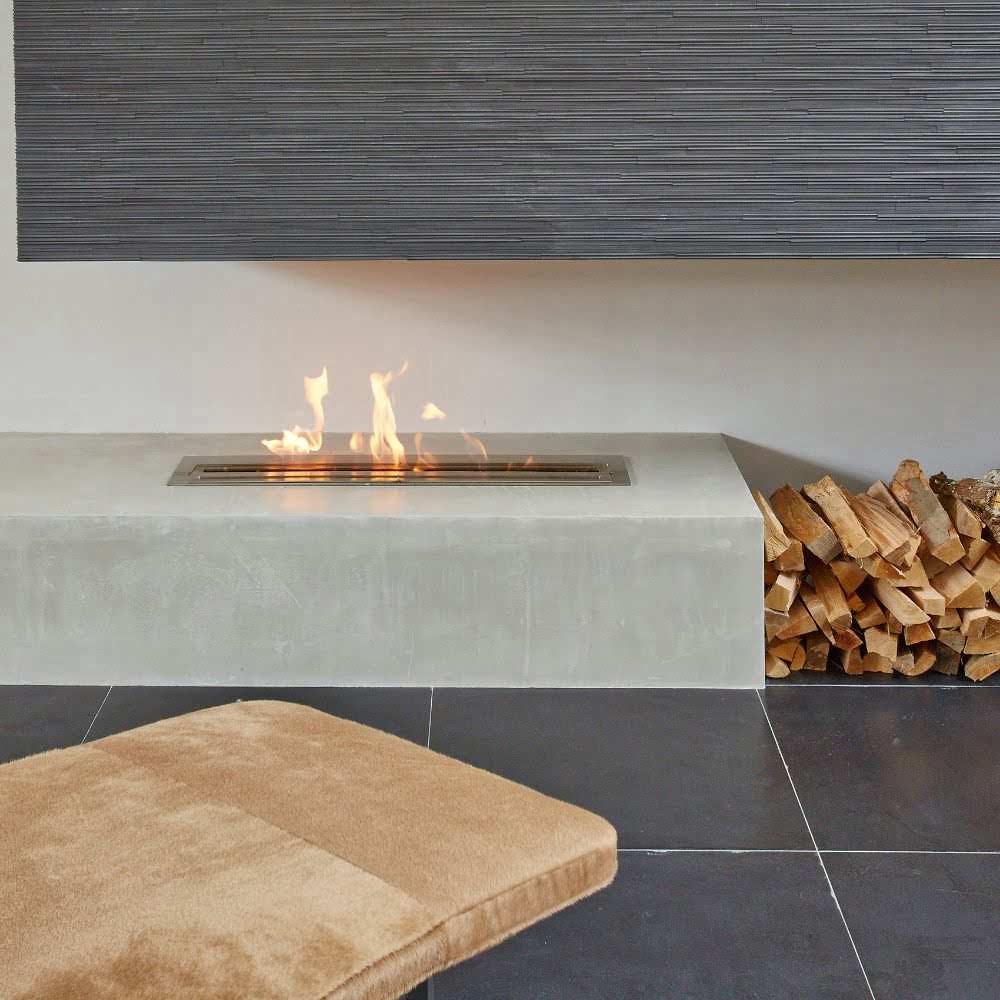 XL900 Ethanol Burner Insert Chic Living Room with Fire Feature