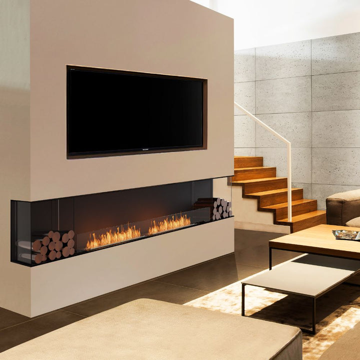 flex 104by ethanol bay fireplace insert lounge room tv above