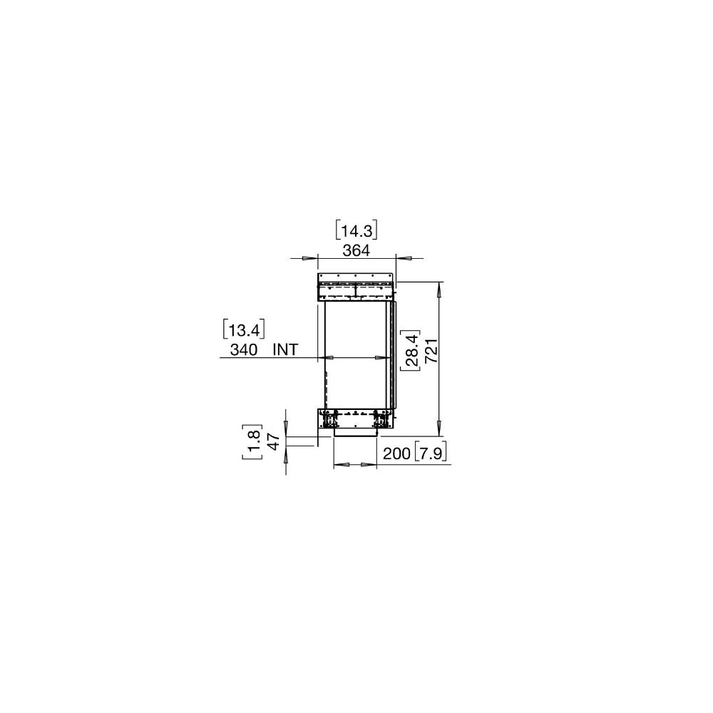 flex 104by ethanol bay fireplace insert technical drawing side