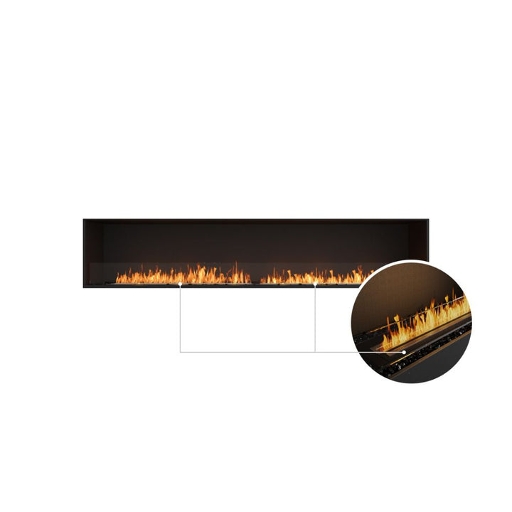 flex 104ss single sided ethanol fireplace insert black ceramic