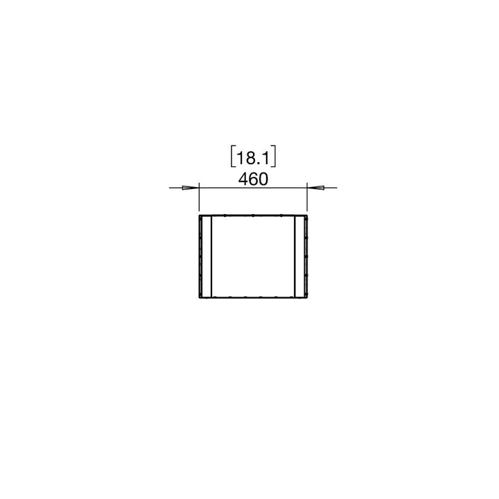 Flex 18IL Technical drawing of a rectangular object with dimensions labeled