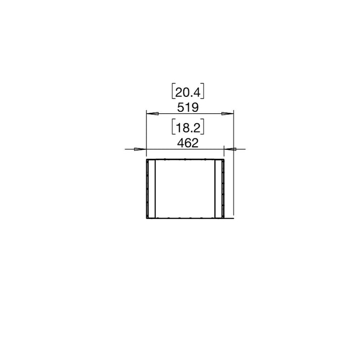 Flex 19PN Technical drawing of a rectangular component with dimensions