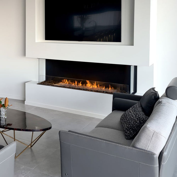 flex 18by ethanol bay fireplace insert tv above