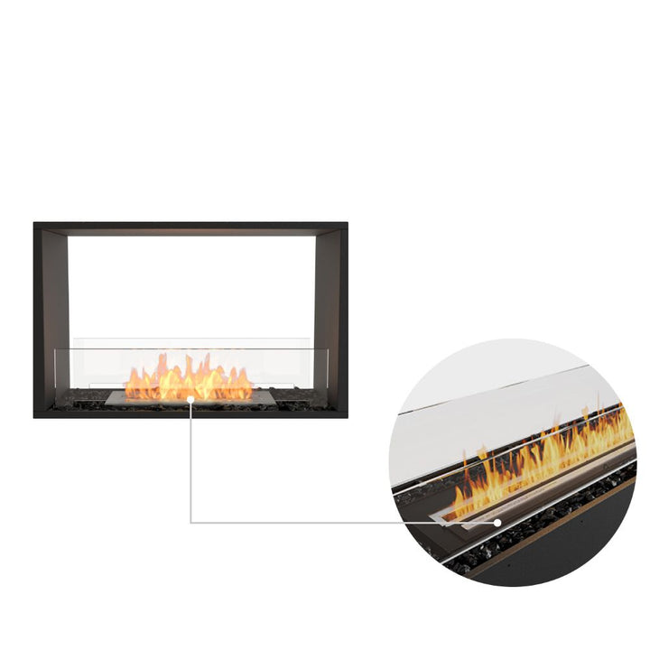 flex 32DB double sided ethanol fireplace insert black ceramic burner