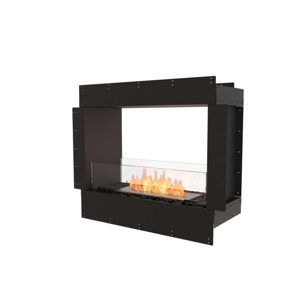 flex 32DB double sided ethanol fireplace insert flange side view