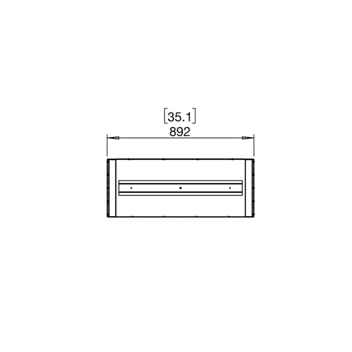 Flex 32IL Technical drawing of a rectangular component with dimensions labeled