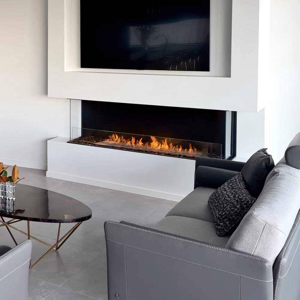 flex 32by bay ethanol fireplace insert Elegant Seating Area Bright Lighting