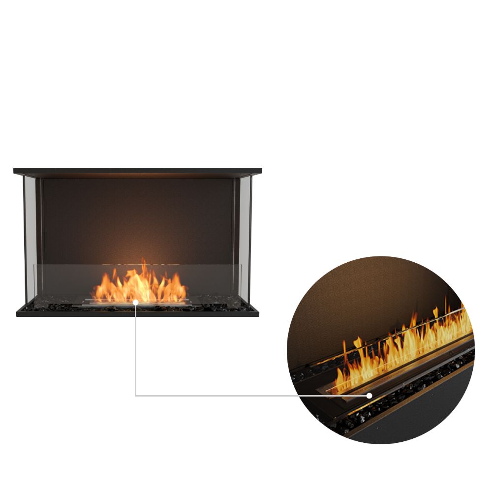 flex 32by ethanol bay fireplace insert black ceramic burner