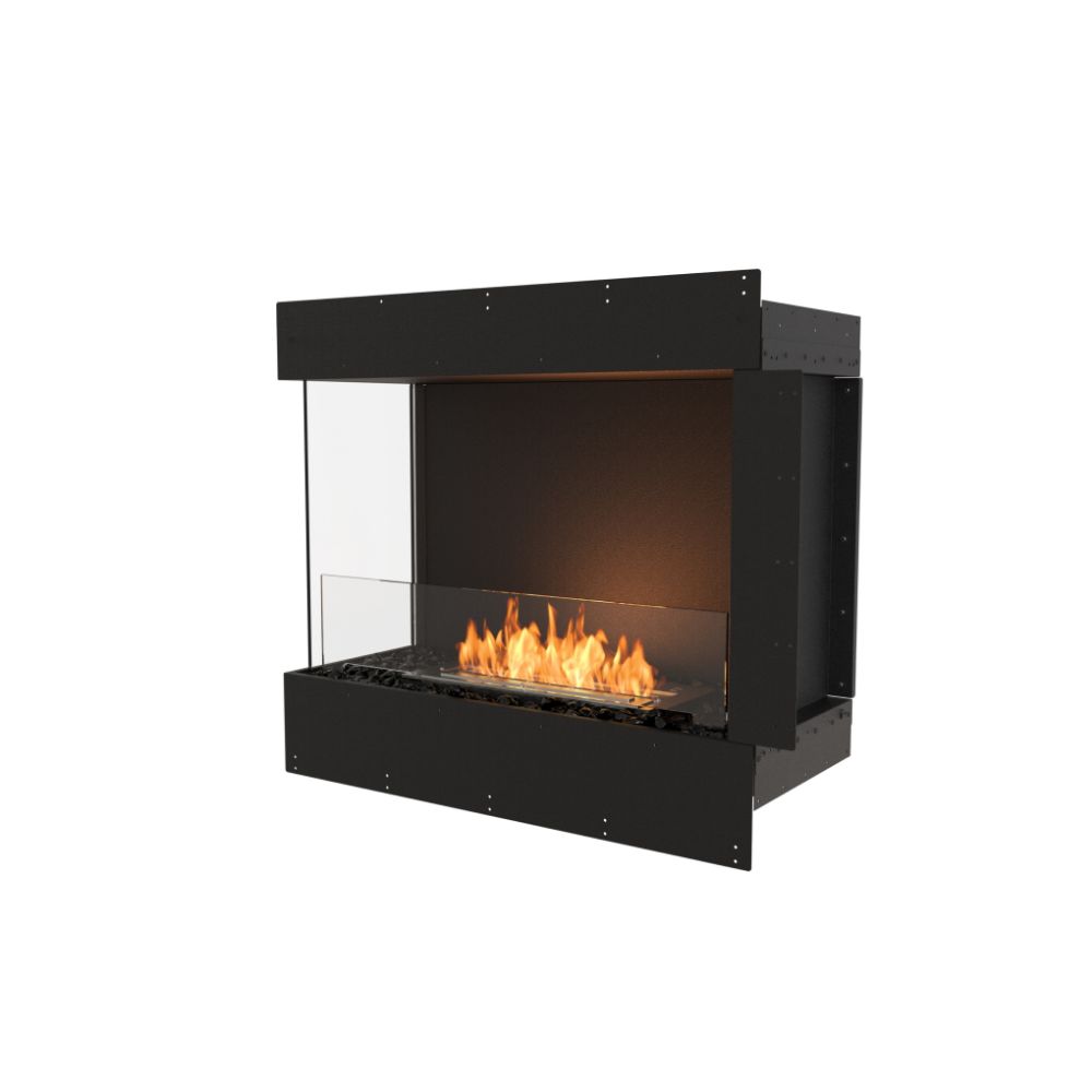 flex 32lc left corner ethanol fireplace insert flange side