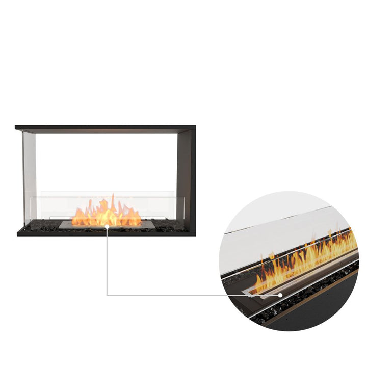 flex 32pn peninsula ethanol fireplace insert black ceramic burner