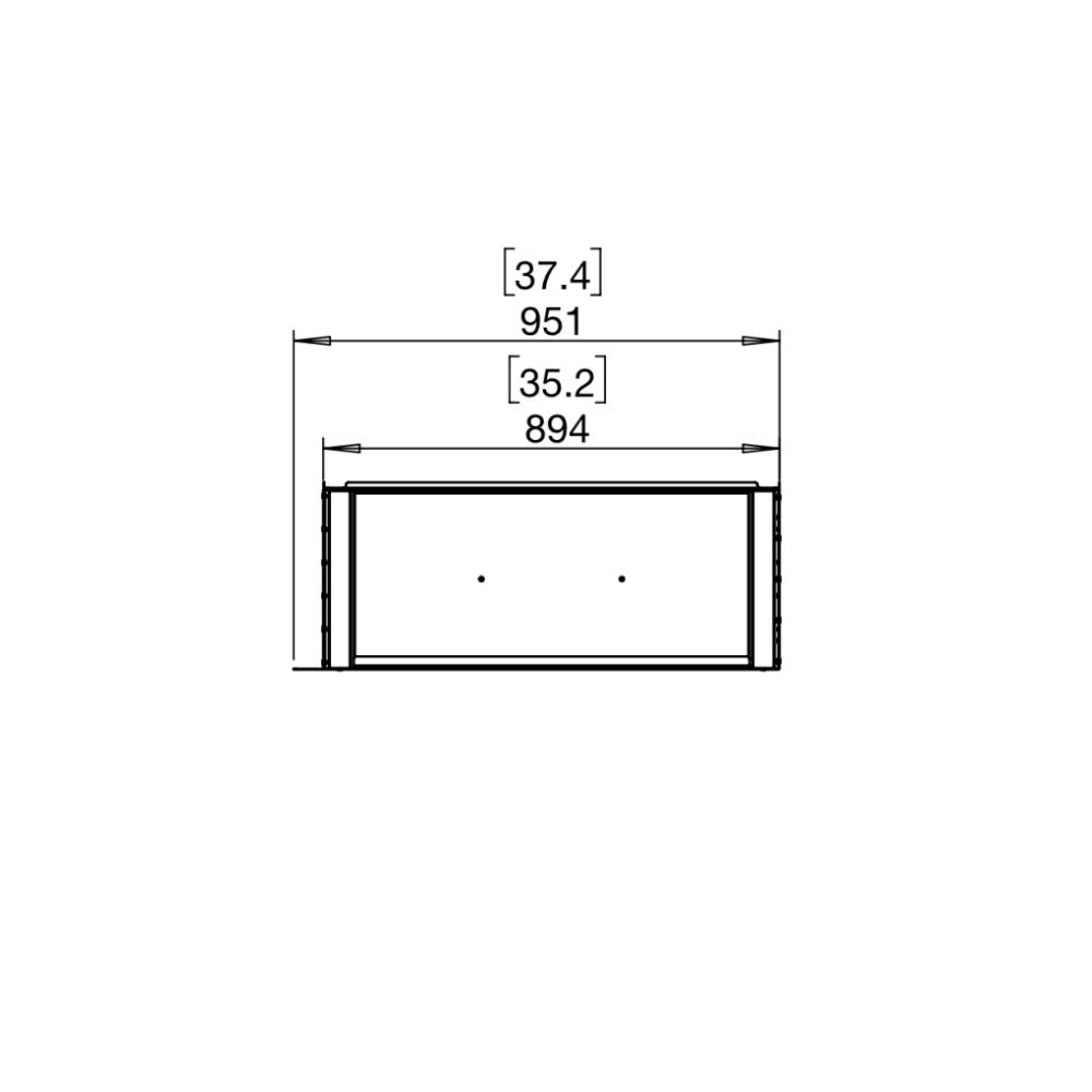 flex 32rc right corner ethanol fireplace insert Technical Drawing Plan View