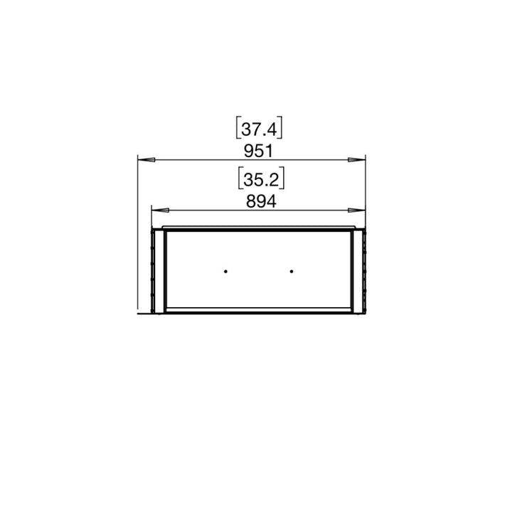 flex 32rc right corner ethanol fireplace insert Technical Drawing Plan View