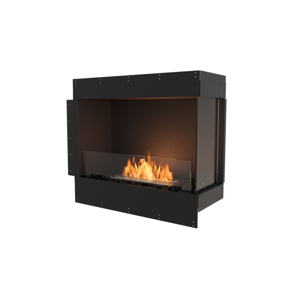 flex 32rc right corner ethanol fireplace insert flange side