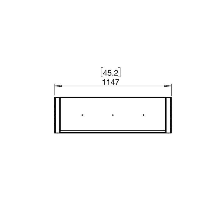 Flex 42IL Rectangular object with dimensions labeled on a white background