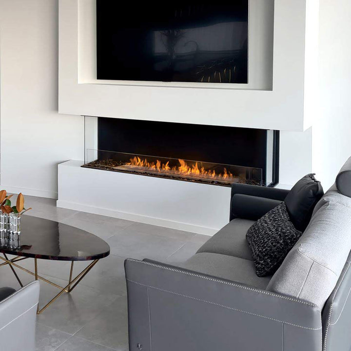 Flex 42 by bay ethanol fireplace insert Elegant Living Room with Wooden Floors