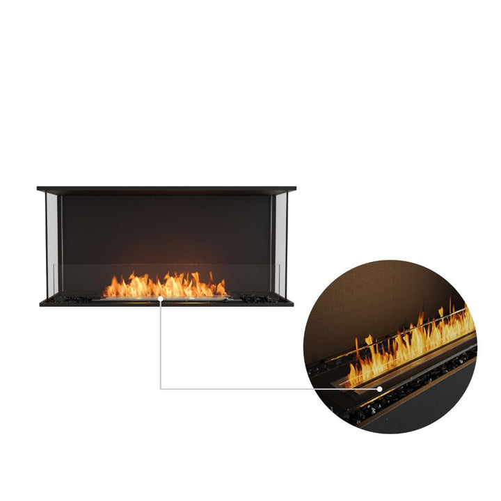 Flex 42 by bay ethanol fireplace insert black ceramic burner