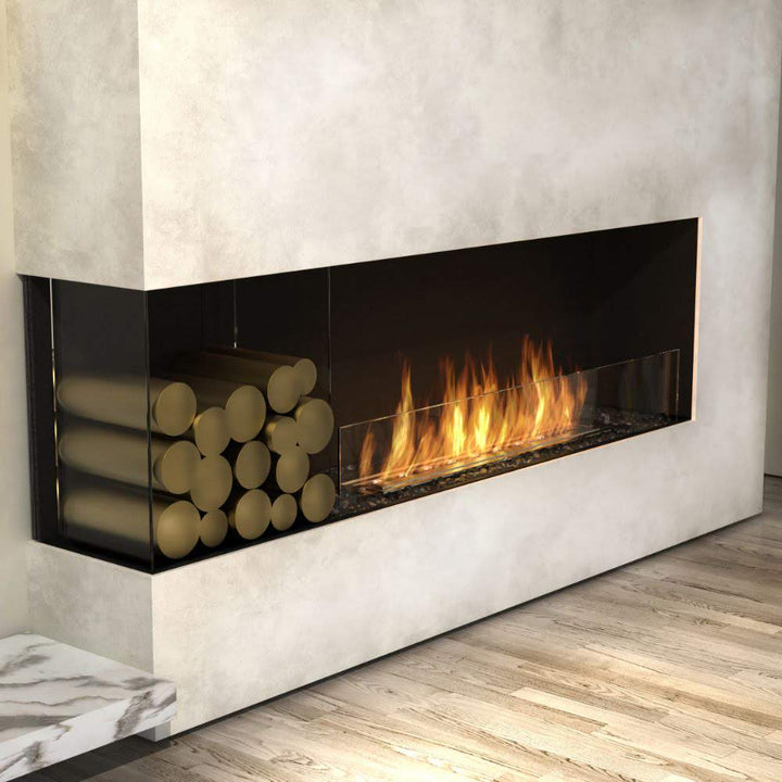 flex 42lc left corner ethanol fireplace insert Stylish Living Area With Designer Chair