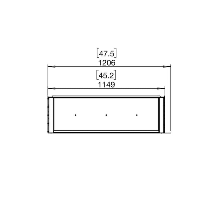 flex 42lc left corner ethanol fireplace insert Technical Drawing Plan View