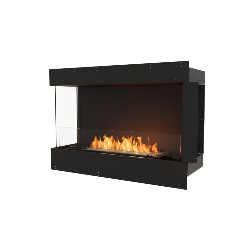 flex 42lc left corner ethanol fireplace insert flange side