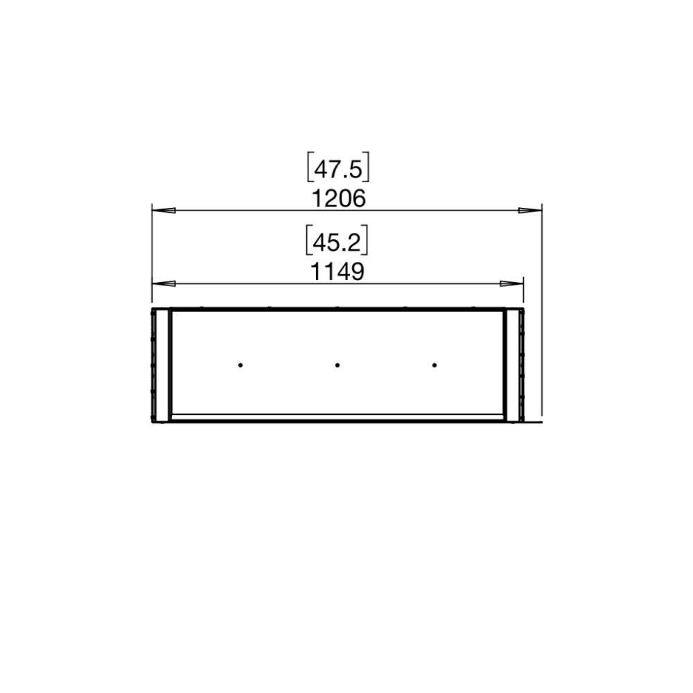 flex 42pn peninsula ethanol fireplace insert Technical Drawing Plan View