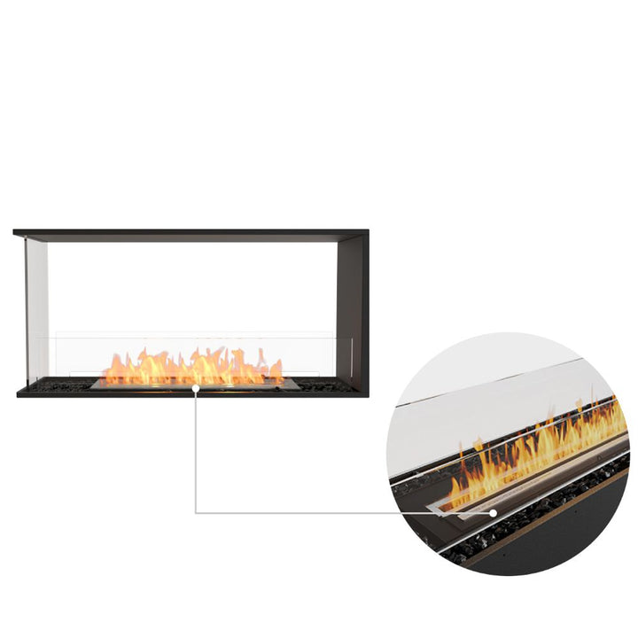 flex 42pn peninsula ethanol fireplace insert black ceramic burner