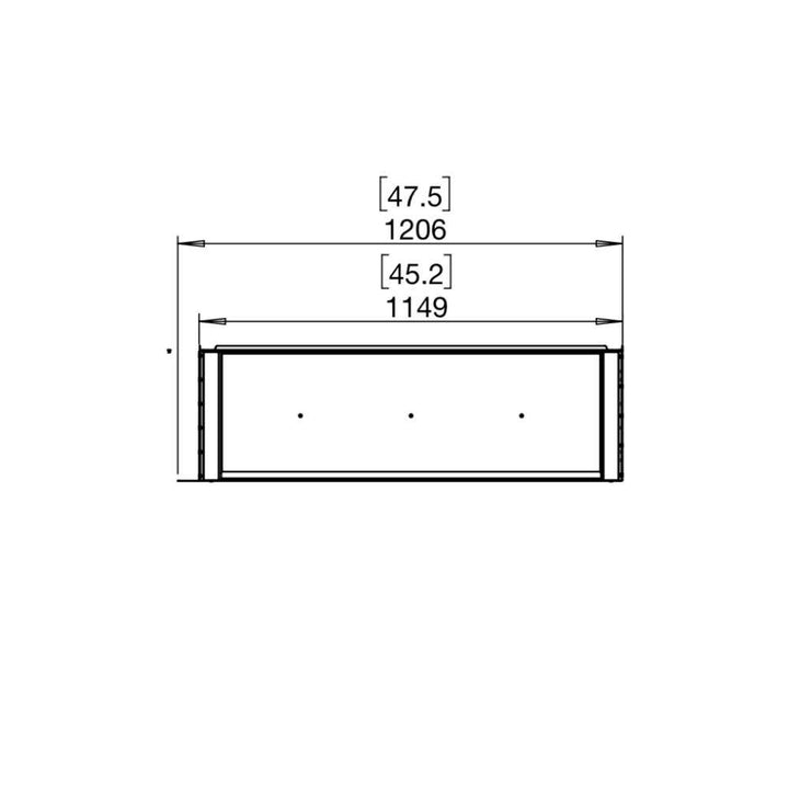 flex 42rc right corner ethanol fireplace insert Technical Drawing Plan View