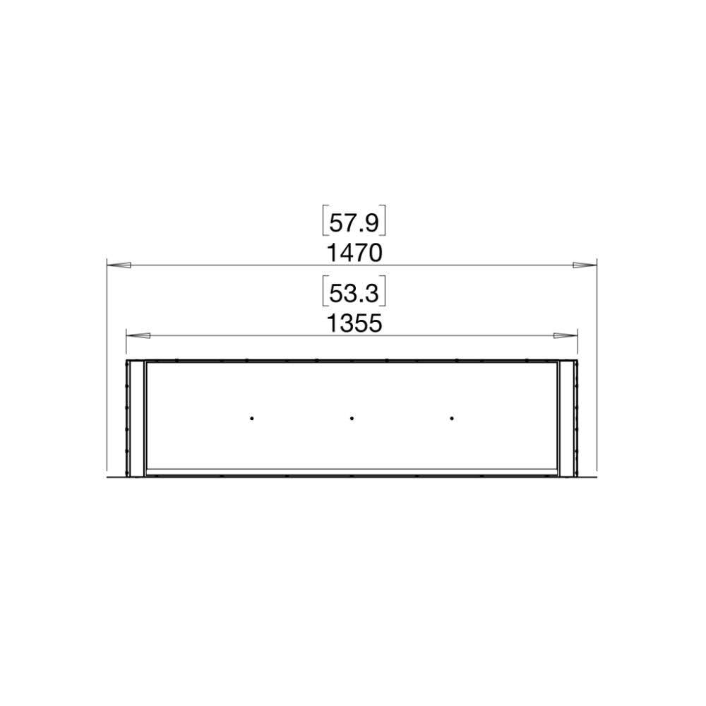 flex 50db double sided ethanol fireplace insert Technical Drawing Plan View