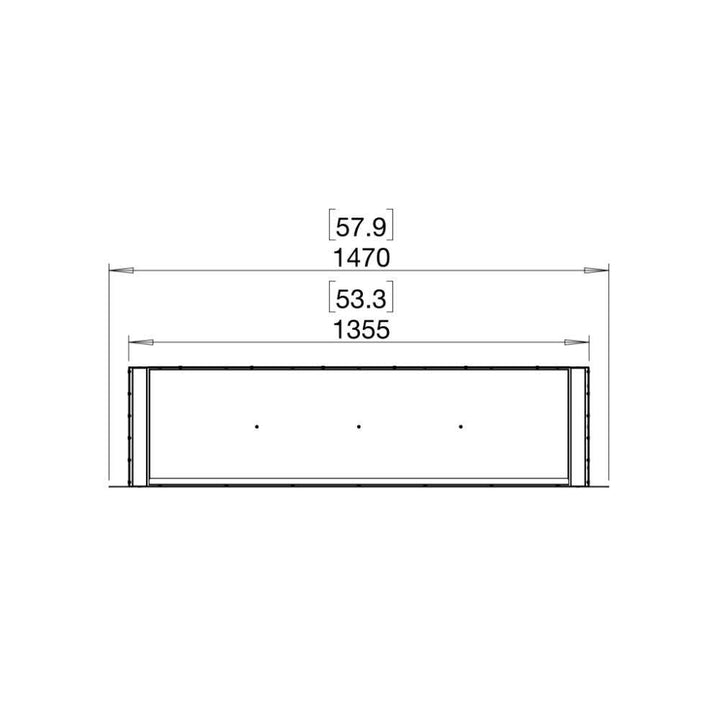 flex 50db double sided ethanol fireplace insert Technical Drawing Plan View