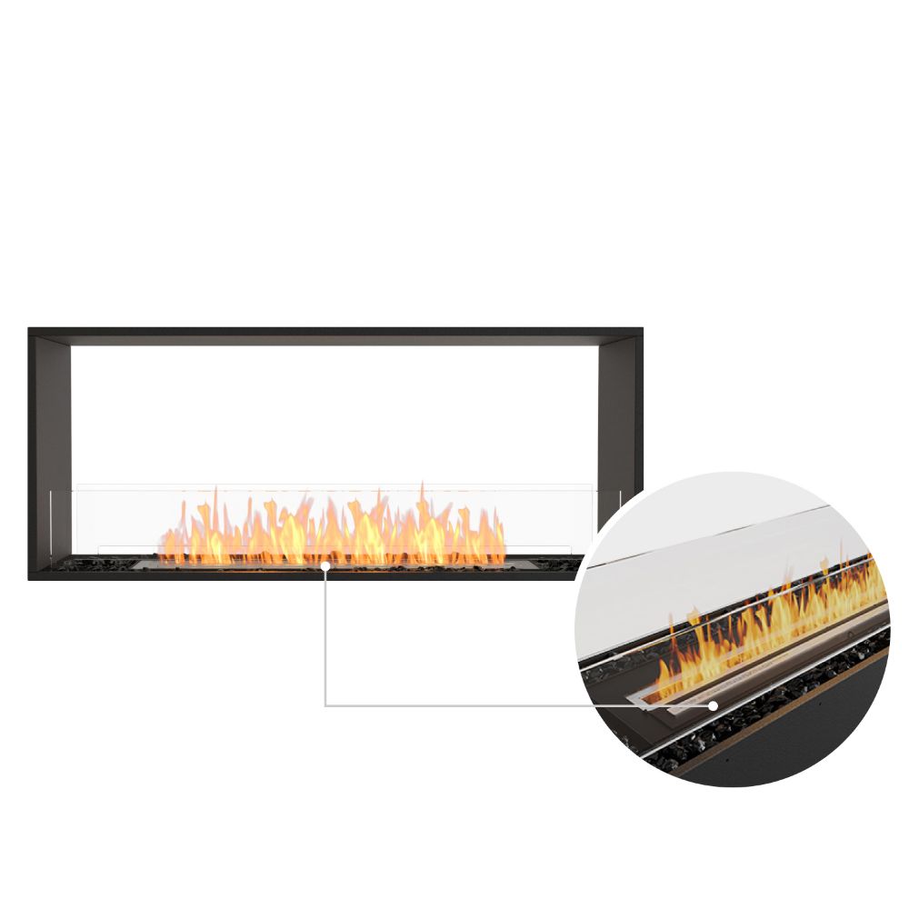 flex 50db double sided ethanol fireplace insert black ceramic burner