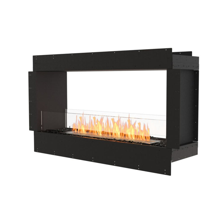 flex 50db double sided ethanol fireplace insert flange side view