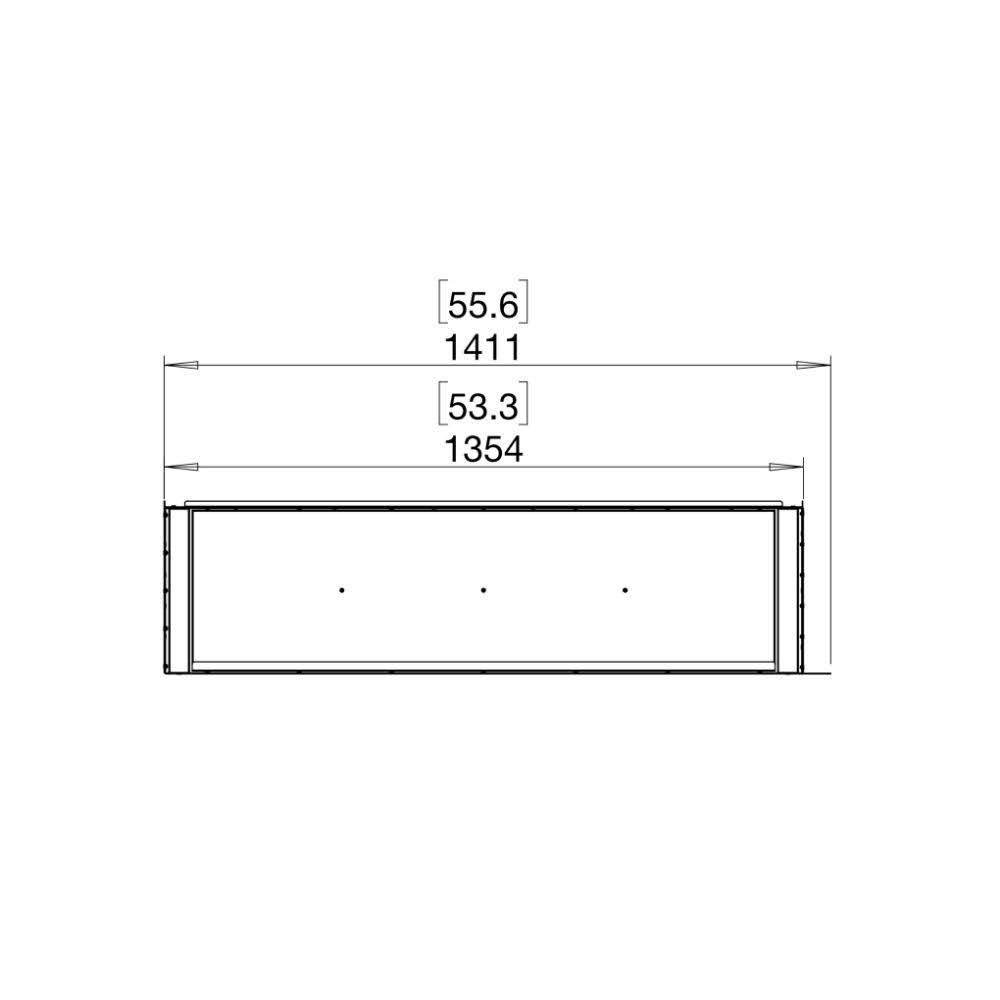 flex 50lc left corner ethanol fireplace insert Technical Drawing Plan View