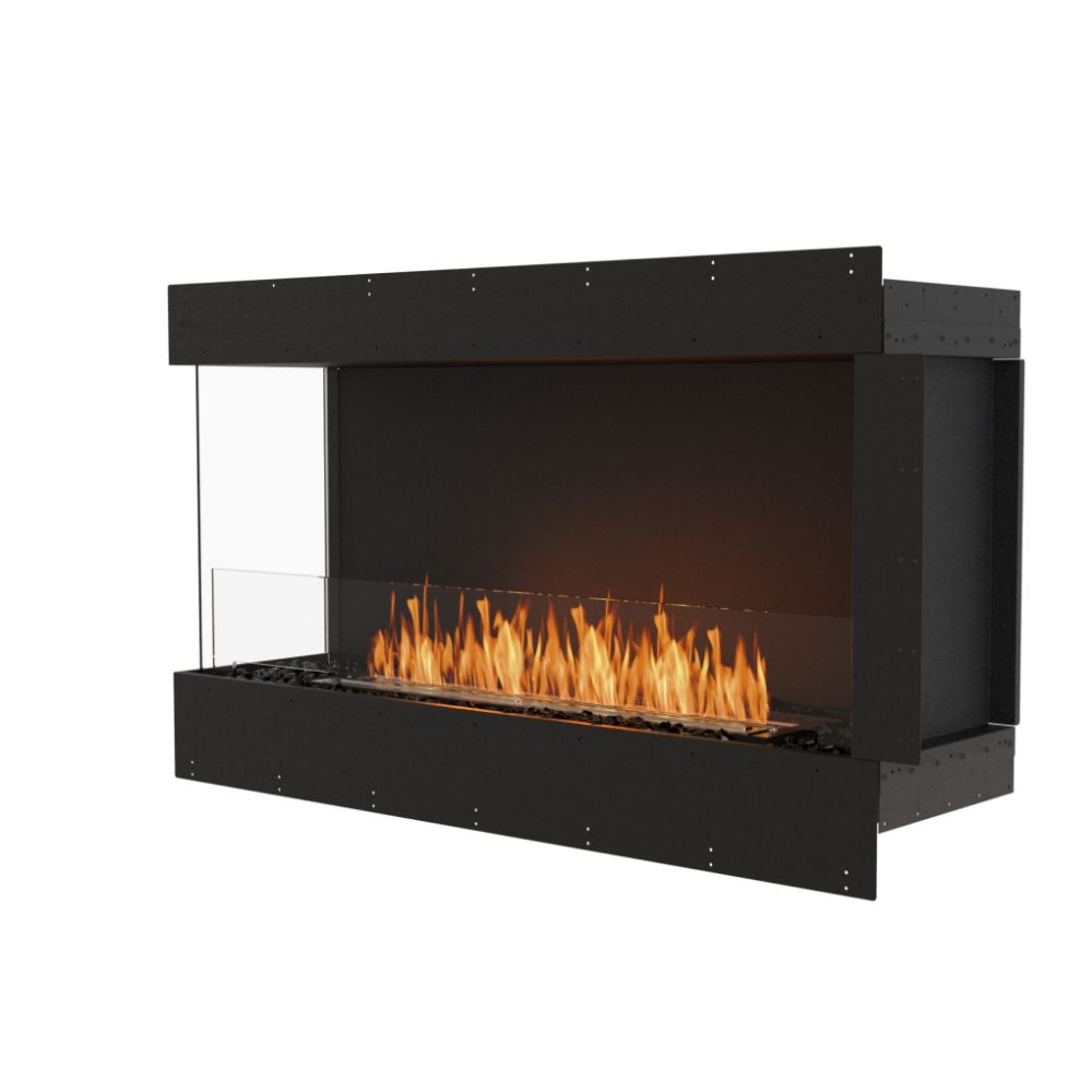 flex 50lc left corner ethanol fireplace insert flange side