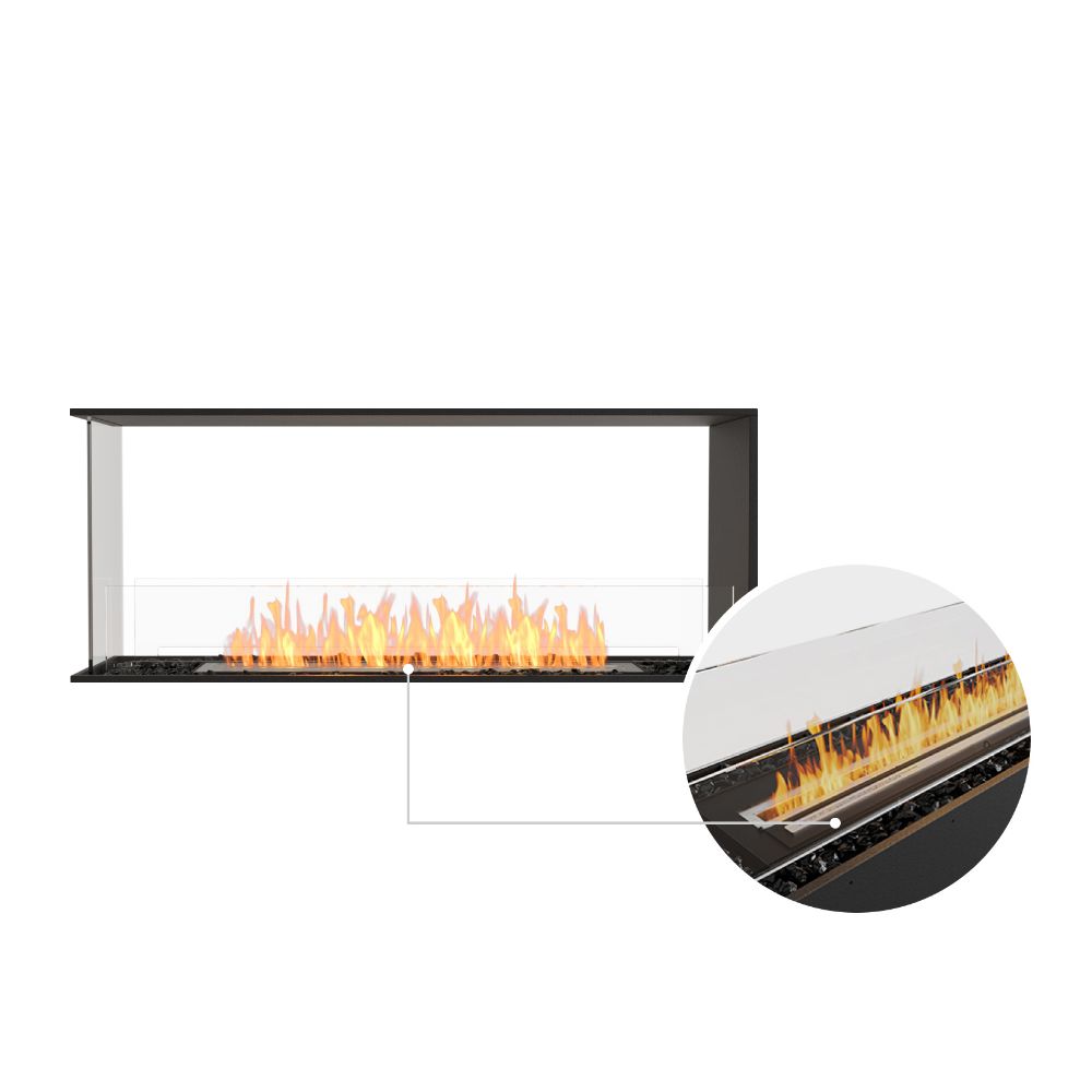 flex 50pn peninsula ethanol fireplace insert black ceramic burner