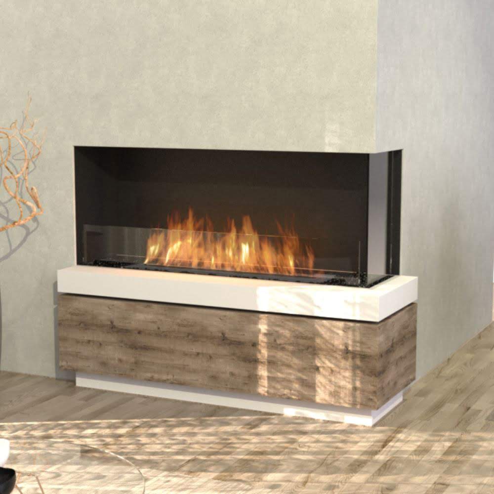 flex 50rc right corner ethanol fireplace insert Sleek Minimalist Design