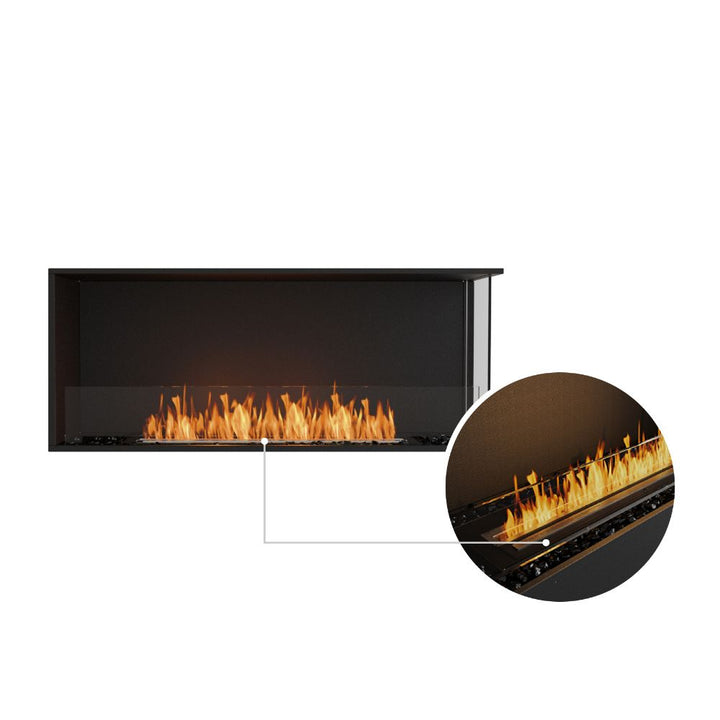 flex 50rc right corner ethanol fireplace insert black ceramic burner