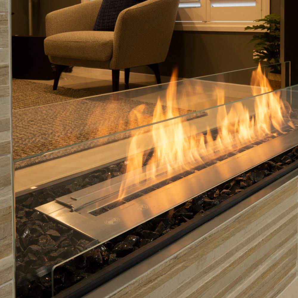 flex 68DB double sided ethanol fireplace insert Elegant Long Flame Lounge