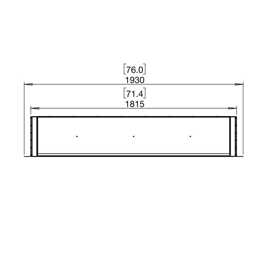 flex 68DB double sided ethanol fireplace insert Technical Drawing Plan View