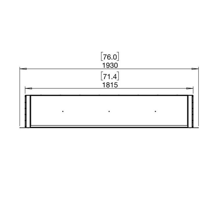 flex 68DB double sided ethanol fireplace insert Technical Drawing Plan View