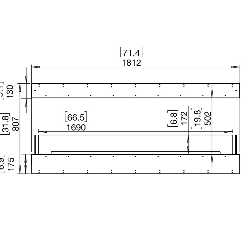 Flex 68IL Technical drawing or blueprint with dimensions labeled
